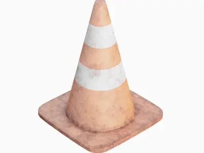Traffic Cone 02 Low-poly 3D model