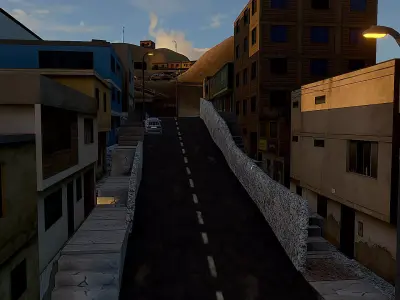 Popular Streets PS1 Environment Free low-poly 3D model