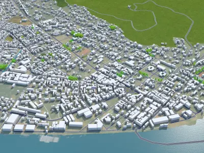 Bangui Central African Republic 25km Low-poly 3D model