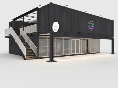 Collection Container Cafe 5 3D Model Pack