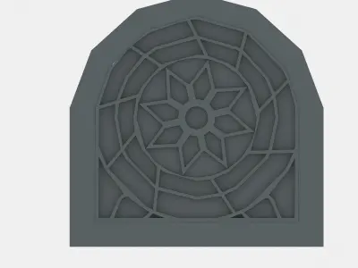 Traditional Yemeni Rose Window- Qamaria 3D model