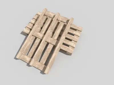 Wooden Pallet Low-poly 3D model