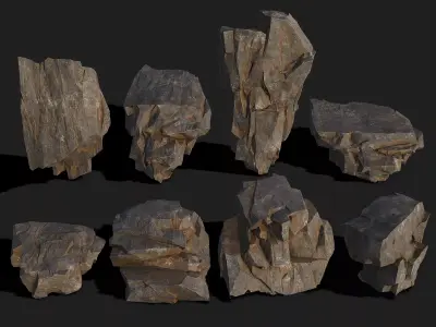 Mountain Rocks - 3D Models PBR Pack 04 Low-poly 3D model