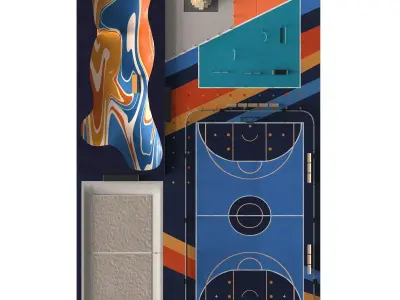 Urban Multi-Functional Sports Complex 3D Model 3D model