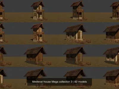 Medieval house Mega collection 3 3D Model Pack