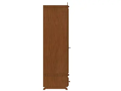 Antique Timber Wardrobe Single Door Carpentered Craft Malaysia 3D model