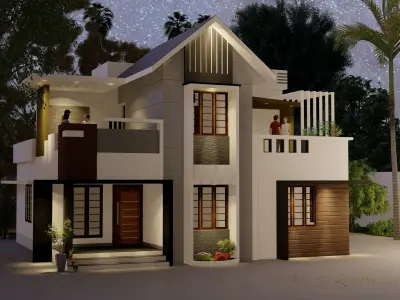 Two storeyed building 3D model 3D model