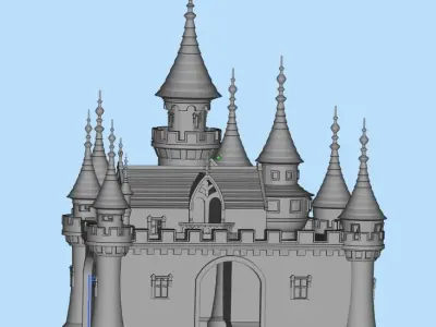 Castle with turrets  3D print model