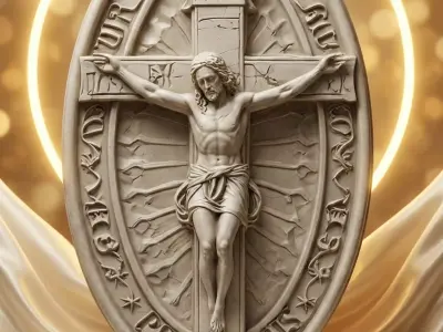 Crucifix Relief 3D Model 3D print model