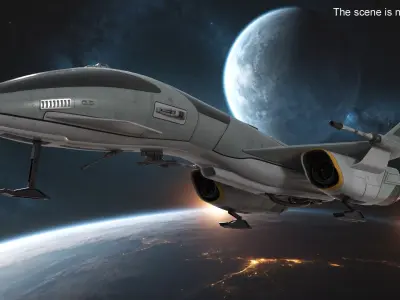 Futuristic Fighter Spaceship 3D model