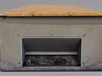 Realistic Yellow Winter Grit Bin - 8K Photogrammetry - 4 LODs Low-poly 3D model