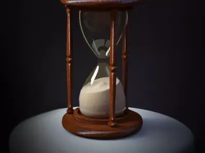 HourGlass 3D model wooden with sand in it 3D model