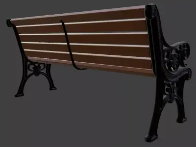 Classic Park Bench 3D Model 3D model