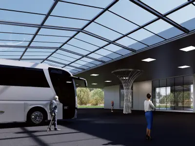 bus station Low-poly 3D model