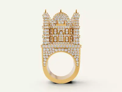 Taj Mahal Architectural Ring  CAD Jewelry Model 3D print model