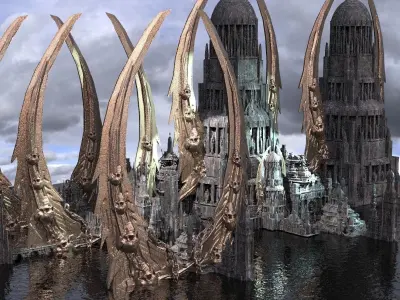 Skeletor Tower Scull Temples 3D model