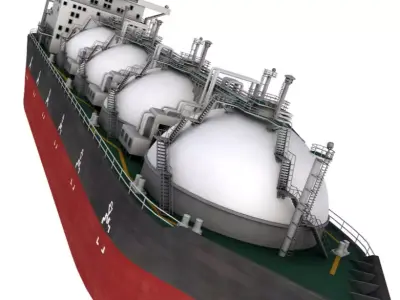 Gas Carrier Ship 3D model