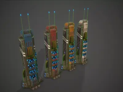 Sci-Fi Building-05 Low-poly 3D model