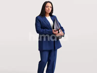 Humano business woman - walking working office street -08045-67 3D model