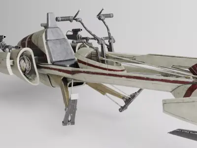 Star Wars - Speeder Bike Game-Ready Textured 3D Mode Low-poly 3D model