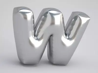 W Balloon Silver 3D model