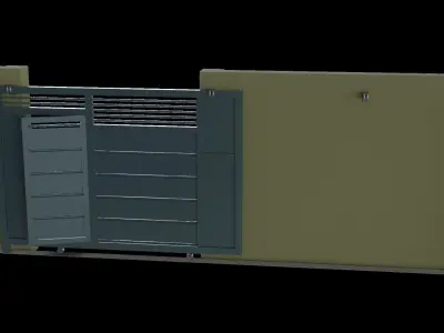 Sliding Gate Low-poly 3D model