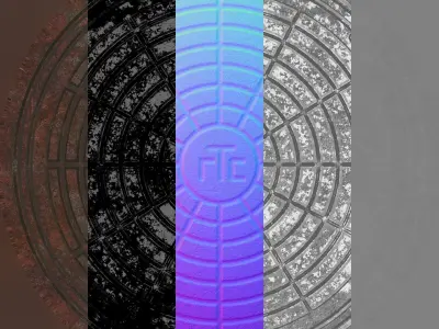 Russian sewer lid - 4 Low-poly 3D model