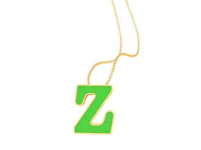 Kids Alphabet Z Pendants 3dm STL OBJ FBX Renders Details 3D print model