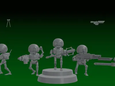 GUARD SERVOCORES - ASSISTANT DROID SQUAD -MONOPOSE- 28mm 3D print model