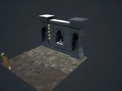 Low Poly Wall Free low-poly 3D model