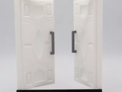 Functional Double Door style 7 multi-color and multi-material 3D print model