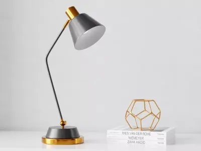 Adjustable Metal Desk Lamp Black Low-poly 3D model