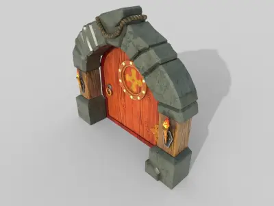 Stylized Gate Low-poly 3D model