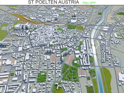 Saint Poelten Austria 30km Low-poly 3D model