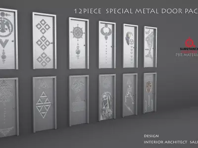  DOOR PACK 12 PIECE  Low-poly 3D model