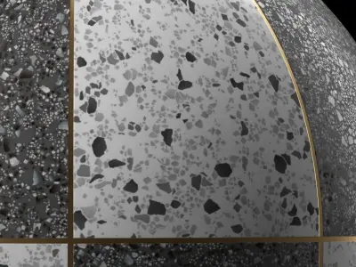 Terrazzo Materials 9- Tiling By Metal Gaps  Pbr 4k Seamless Texture