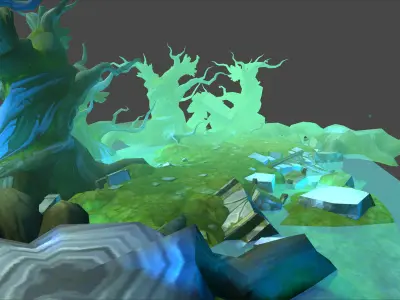 Fantasy Chess RPG Environment - Swamp Ruins Low-poly 3D model