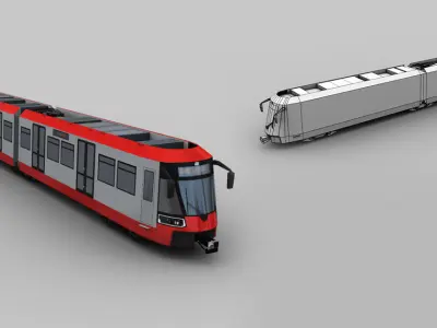 Bombardier Flexity tram Low-poly 3D model