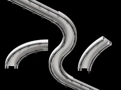 Ceiling Curtain Tracks 3D model