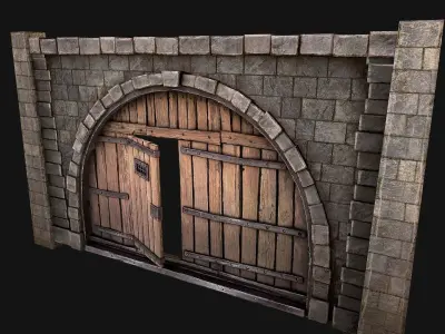Medieval Prison Door  Low-poly 3D model