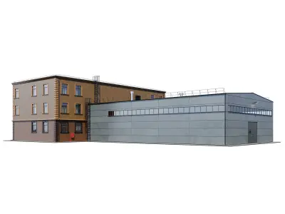 Factory building V1 3D model