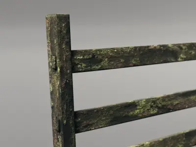 old wood gate and posts Free 3D model