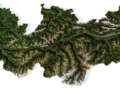 Austria Terrain 3D Map 3D model