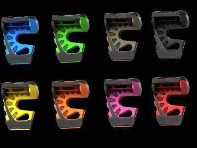 Door Stop on the Carabiner Low-poly 3D model