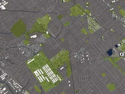 Memphis 50x50km City Map Model 3D model
