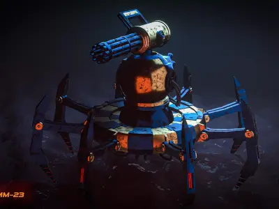 ROBOT DROID -LOW POLY REALISTIC- Low-poly 3D model