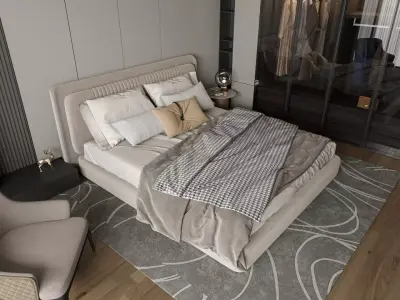 Modern Minimal Master Bedroom 3D model