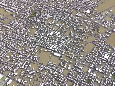 Qurayyat - 3D City Low-poly 3D model