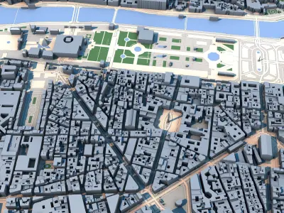 Paris Cityscape France 3D model