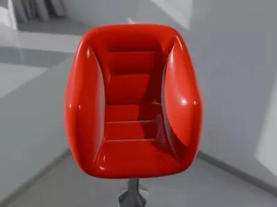 red chair architectural  Low-poly 3D model